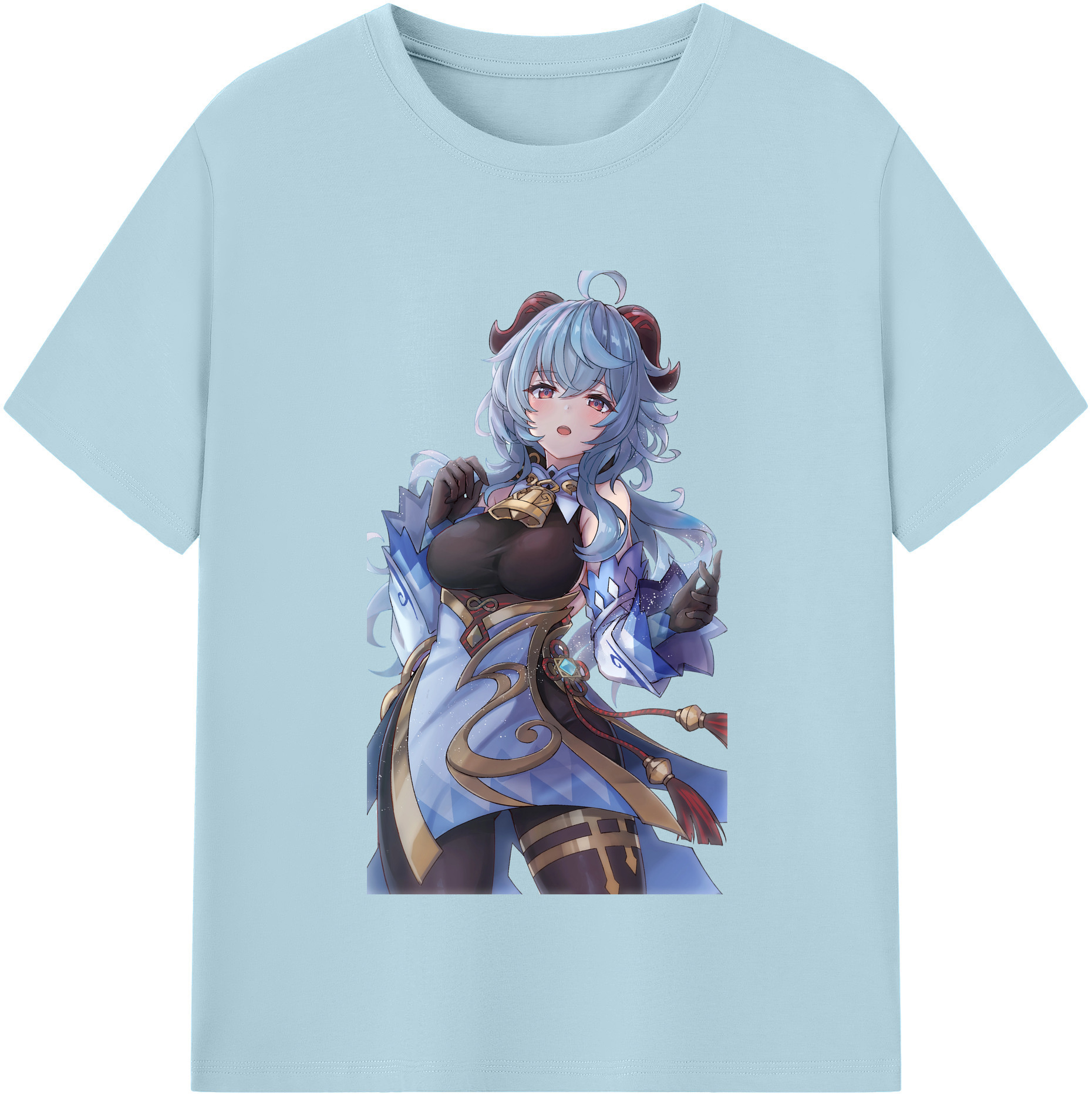 げんし神 甘雨 かんう genshin Ganyu 綿100％半袖Tシャツ（フロントプリント）
